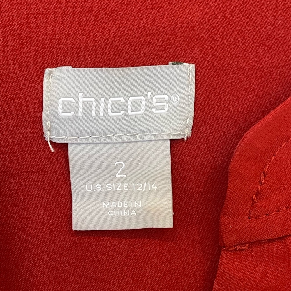 Chico’s flared tunic w/epaulettes & scarf - Picture 6 of 7